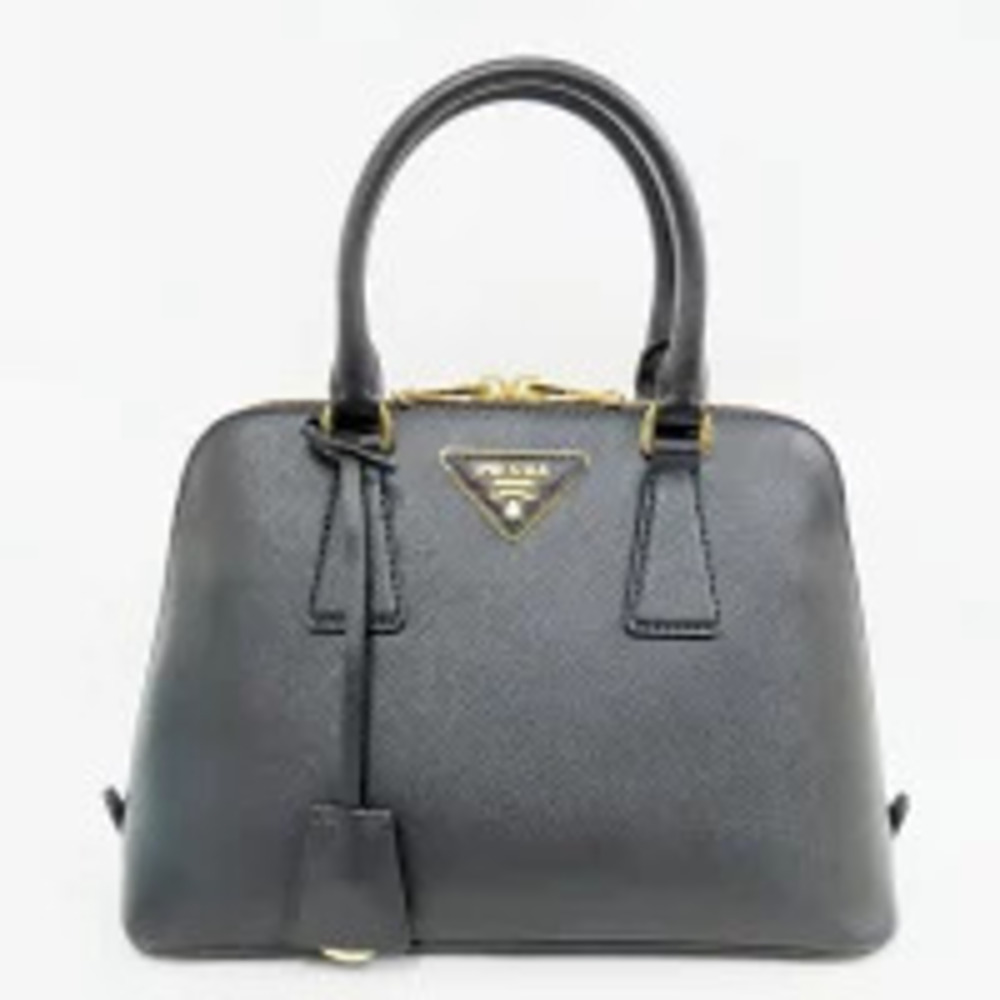 Prada Shoulder Handbag Saffiano Leather Black